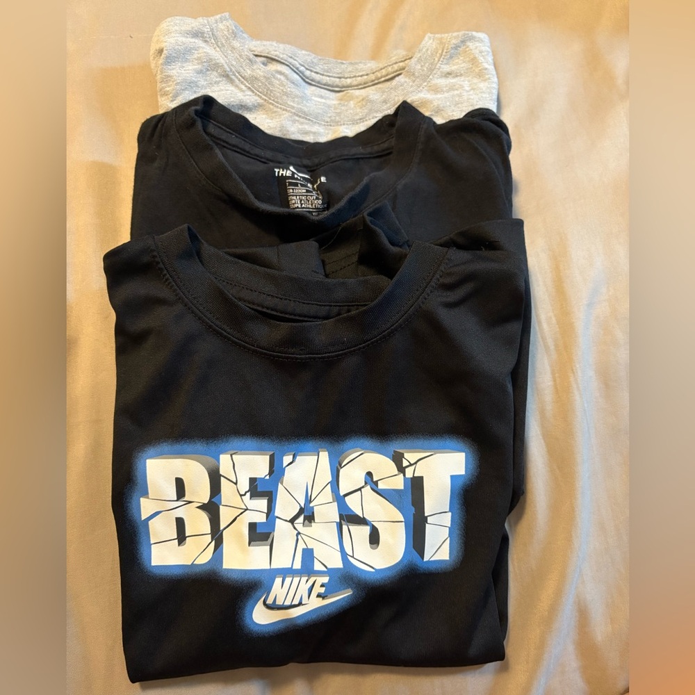 Nike Black T-Shirt with Blue and White 'Beast' Graphic bundle